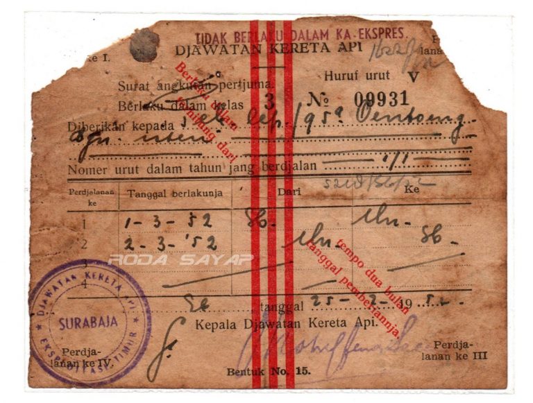 Surat Angkutan Pertjuma – 1952